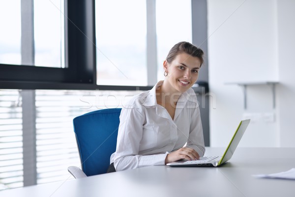 Fiatal csinos üzletasszony notebook iroda fényes Stock fotó © dotshock