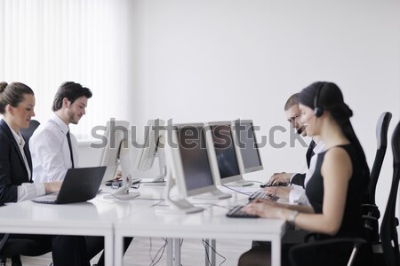 Foto d'archivio: Uomini · d'affari · gruppo · lavoro · cliente · help · desk