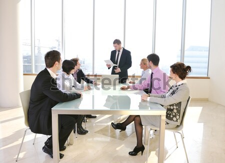 Stock foto: Gruppe · Geschäftsleute · Sitzung · jungen · Konferenzraum · neue