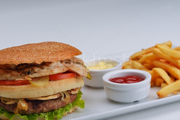 漢堡 靜物 快餐 菜單 炸薯條 汽水 商業照片 © dotshock
