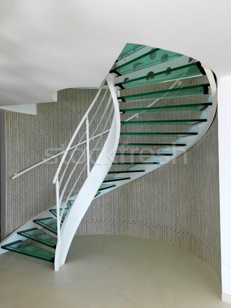 modern glass spiral staircase Stock photo © dotshock