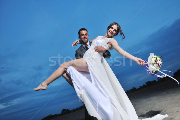 romantic beach wedding at sunset Stock photo © dotshock