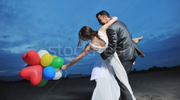 romantic beach wedding at sunset Stock photo © dotshock