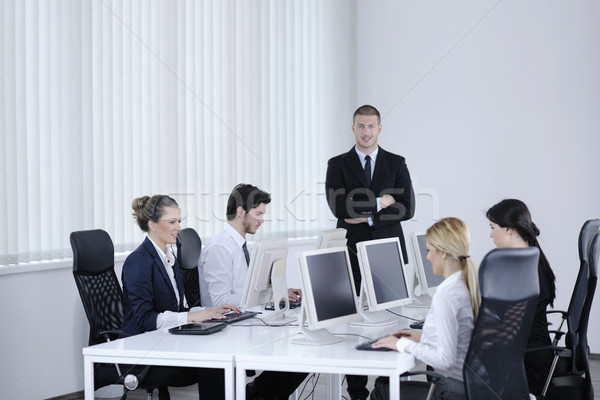 Stock photo: business people group working in customer and help desk office