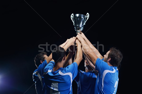 Piłka nożna gracze zwycięstwo zespołu grupy Zdjęcia stock © dotshock