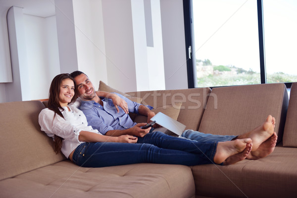 Couple on sofa Stock photo © dotshock