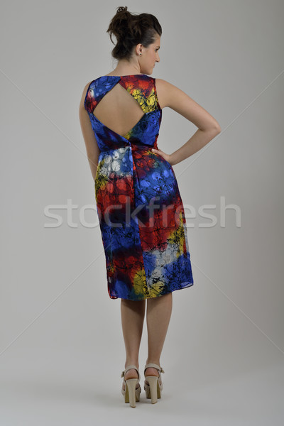 Elegante mujer de moda vestido posando estudio Foto stock © dotshock