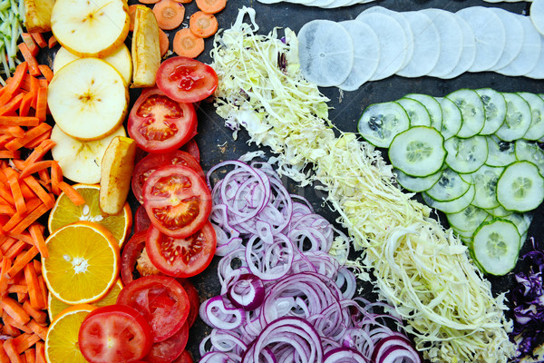 Mieszany warzyw świeże zdrowych plaster Zdjęcia stock © dotshock