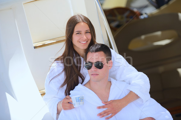 young couple on yacht Stock photo © dotshock