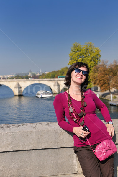 tourist woman have fun in france Stock photo © dotshock