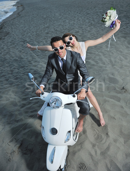 пару пляж белый свадьба Сток-фото © dotshock