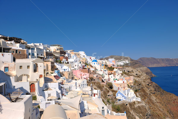 Grecia santorini vacanta de vara frumos insulă casă Imagine de stoc © dotshock