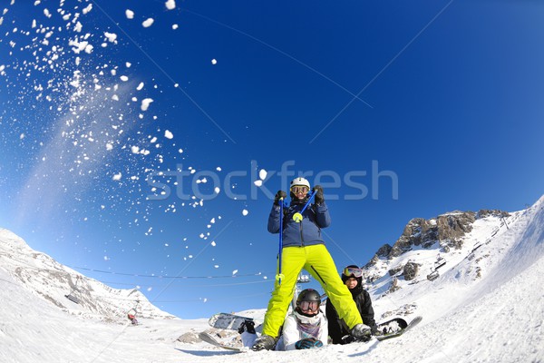 winter portrait of friends at skiing Stock photo © dotshock