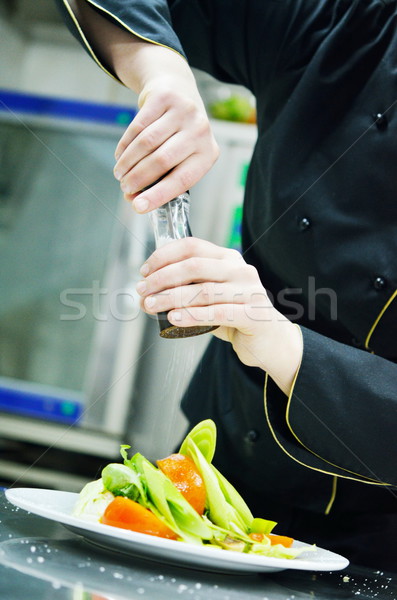Chef pasto bella giovani donna gustoso Foto d'archivio © dotshock