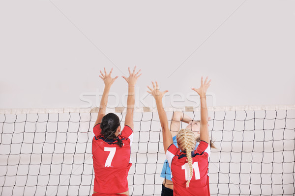 Lányok játszik röplabda bent játék sport Stock fotó © dotshock