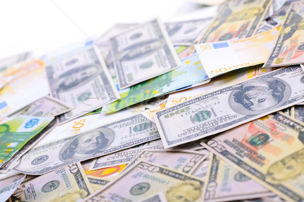 Business Geld Dollar Euro Papier Stock foto © dotshock