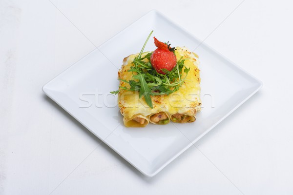 Foto d'archivio: Lasagne · primo · piano · tradizionale · lasagna · carne