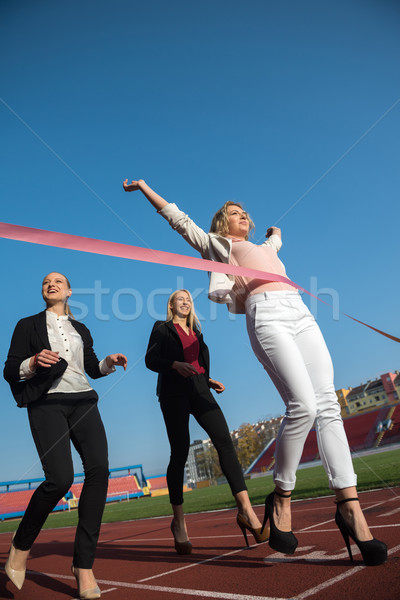 Geschäftsleute läuft racing Länge zusammen Business Stock foto © dotshock