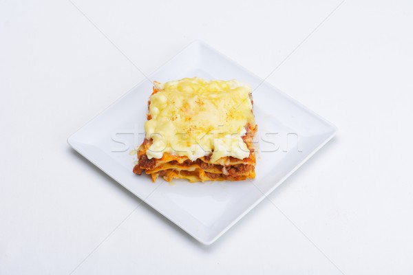 Foto d'archivio: Lasagne · primo · piano · tradizionale · lasagna · carne