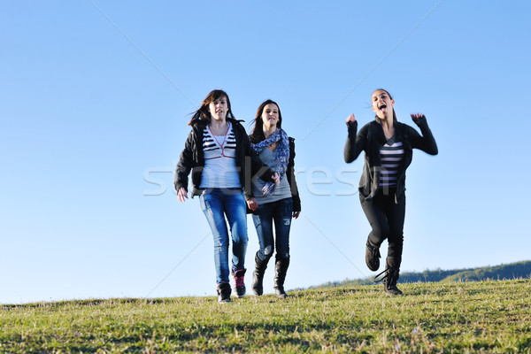 group of teens have fun outdoor Stock photo © dotshock