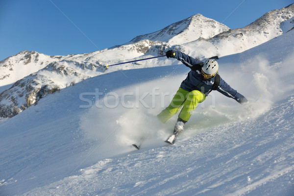 Stock foto: Skifahren · frischen · Schnee · Wintersaison · schönen