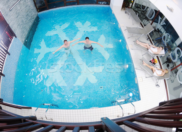 Stock photo: young people group at spa swimming pool