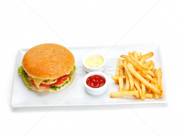 漢堡 靜物 快餐 菜單 炸薯條 汽水 商業照片 © dotshock