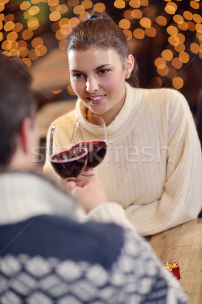 Romantikus este randevú étterem boldog fiatal pér Stock fotó © dotshock