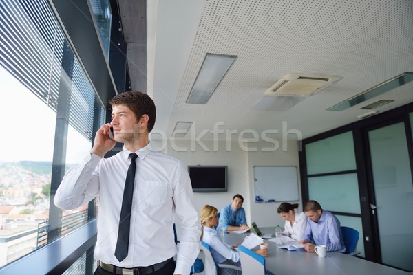 Stockfoto: Zakenman · vergadering · collega's · portret · knap · jonge