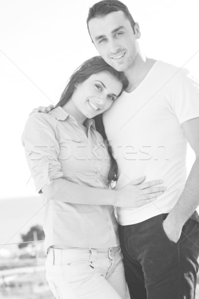 Stock photo: couple relaxing on balcony