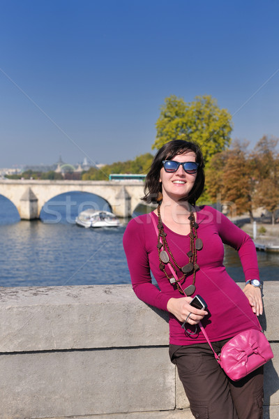 tourist woman have fun in france Stock photo © dotshock