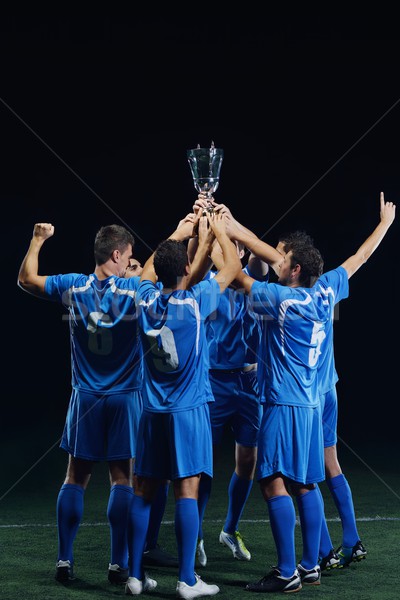 Foto stock: Futebol · jogadores · vitória · equipe · grupo