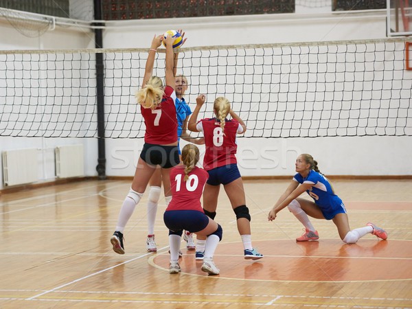 Volleybal spel sport groep jonge mooie Stockfoto © dotshock