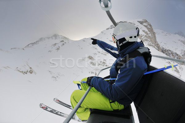 Skiën vers sneeuw winterseizoen mooie Stockfoto © dotshock