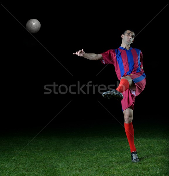 Futbolista patear pelota fútbol estadio campo Foto stock © dotshock