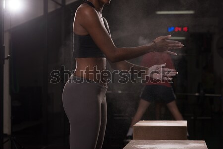 Atletisch lopers race vrouw sport lopen Stockfoto © dotshock