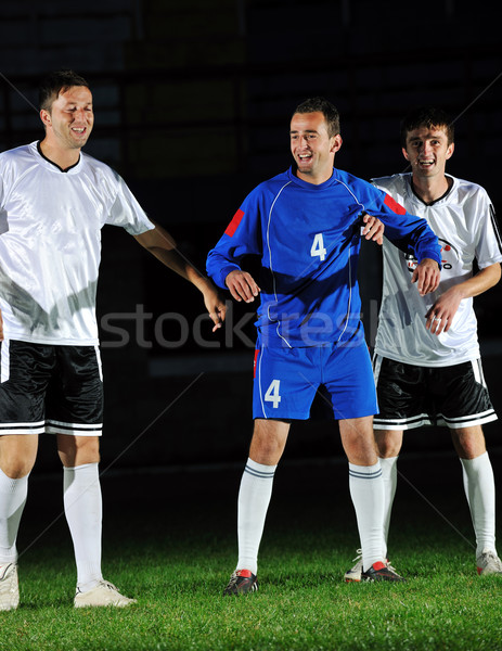 Fußball Spieler Maßnahmen Ball Wettbewerb laufen Stock foto © dotshock