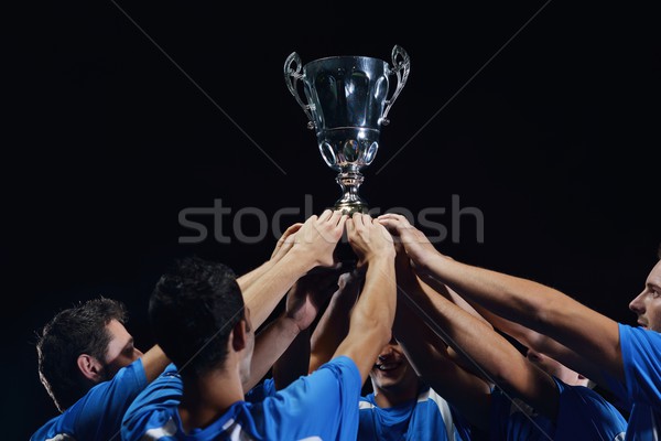 Futball játékosok ünnepel győzelem csapat csoport Stock fotó © dotshock