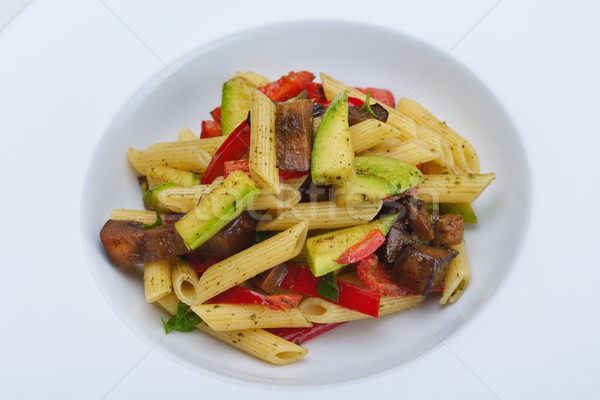 Pasta with shrimps, herbs and mashrooms Stock photo © dotshock