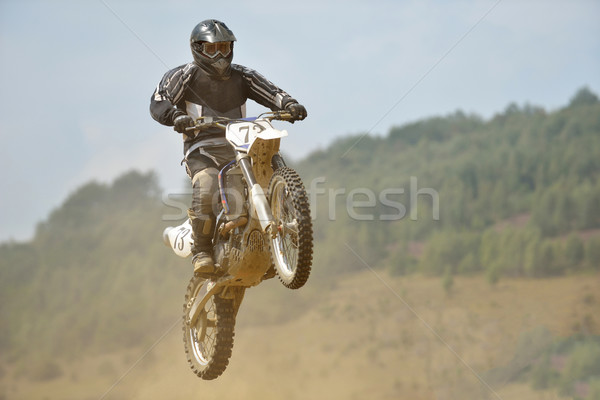 Motocross rowerów wyścigu prędkości moc ekstremalnych Zdjęcia stock © dotshock