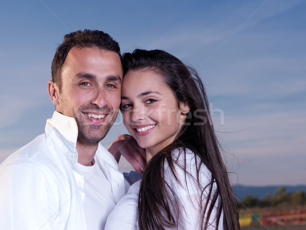 Stock photo: young couple  on beach have fun