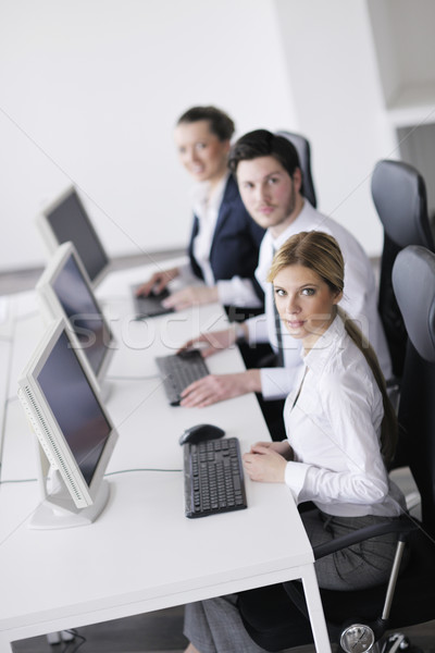 Stock photo: business people group working in customer and help desk office