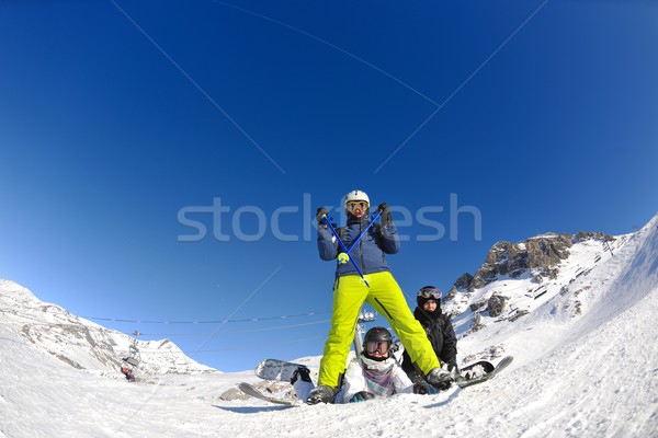 winter portrait of friends at skiing Stock photo © dotshock