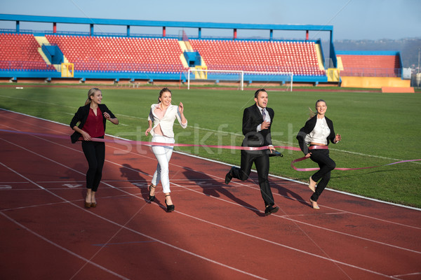 Geschäftsleute läuft racing Länge zusammen Business Stock foto © dotshock