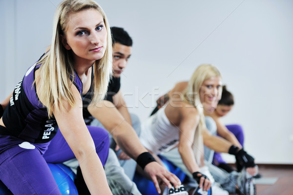 Photo stock: Fitness · groupe · jeunes · saine · personnes · exercice