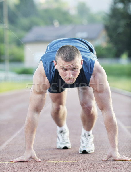 Foto d'archivio: Giovani · atleta · inizio · sani · giovane · line