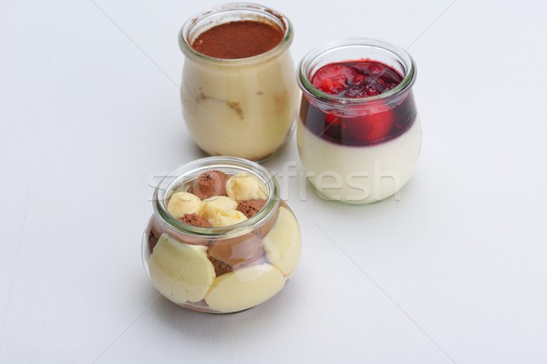 Dessert savoureux verre tasse fruits chocolat [[stock_photo]] © dotshock