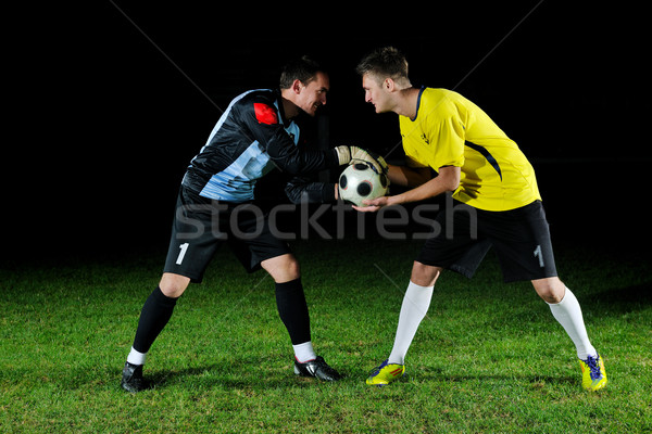 Torhüter Fußballer Menschen Fußball Stadion Wiese Stock foto © dotshock