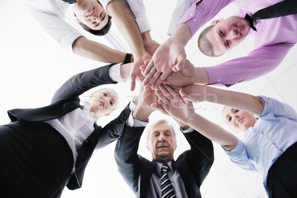 Stock photo: business people group joining hands