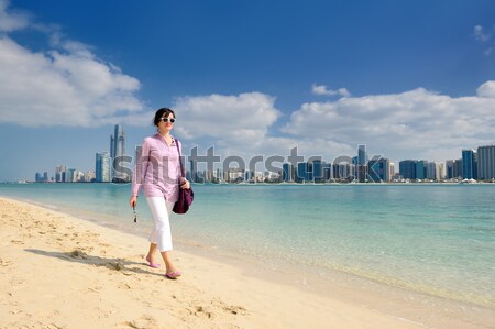 happy tourist woman Stock photo © dotshock